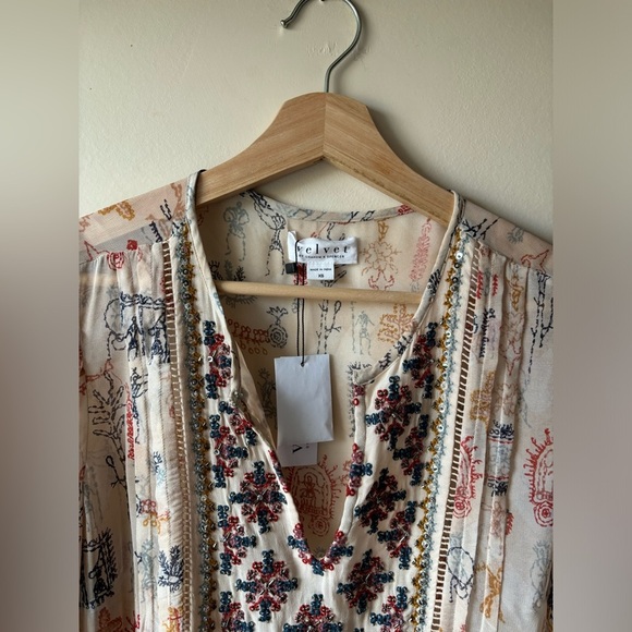 NWT VELVET GRAHAM SPENCER | Tawni Embroidered Tunic MIDI dress | xs - Picture 7 of 13